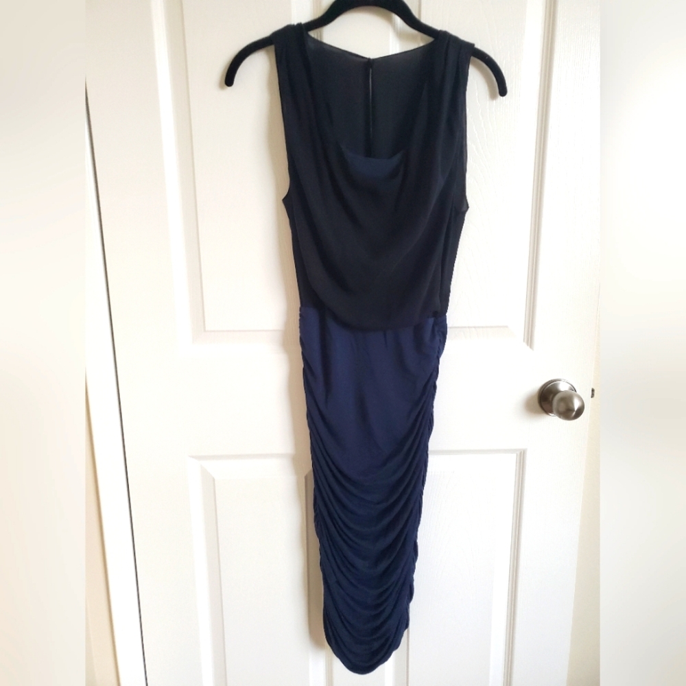Alice and Olivia Elegant Navy Sleeveless Dress Women's Small
